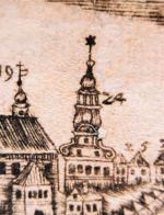 Ratusz, fragment panoramy z planu Frschmanna, po 1720